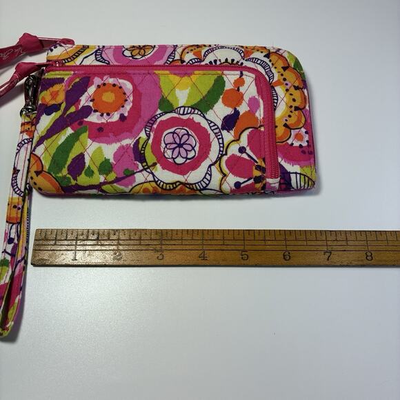 Vera Bradley Zip Zip Wristlet Clementine Floral Pattern Multi-Pocket Wallet - Picture 3 of 5